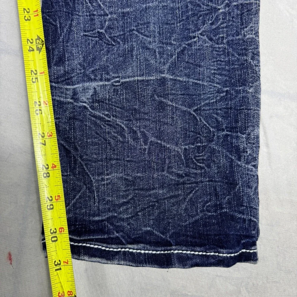 True Luck Mens Straight Leg‎ Jeans Blue Faded Denim Whisker 5-Pocket Size 30/30